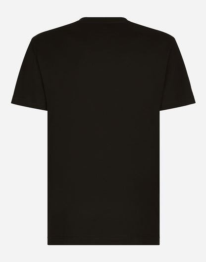 Black T-shirt with DG Milano Logo Embroidery
