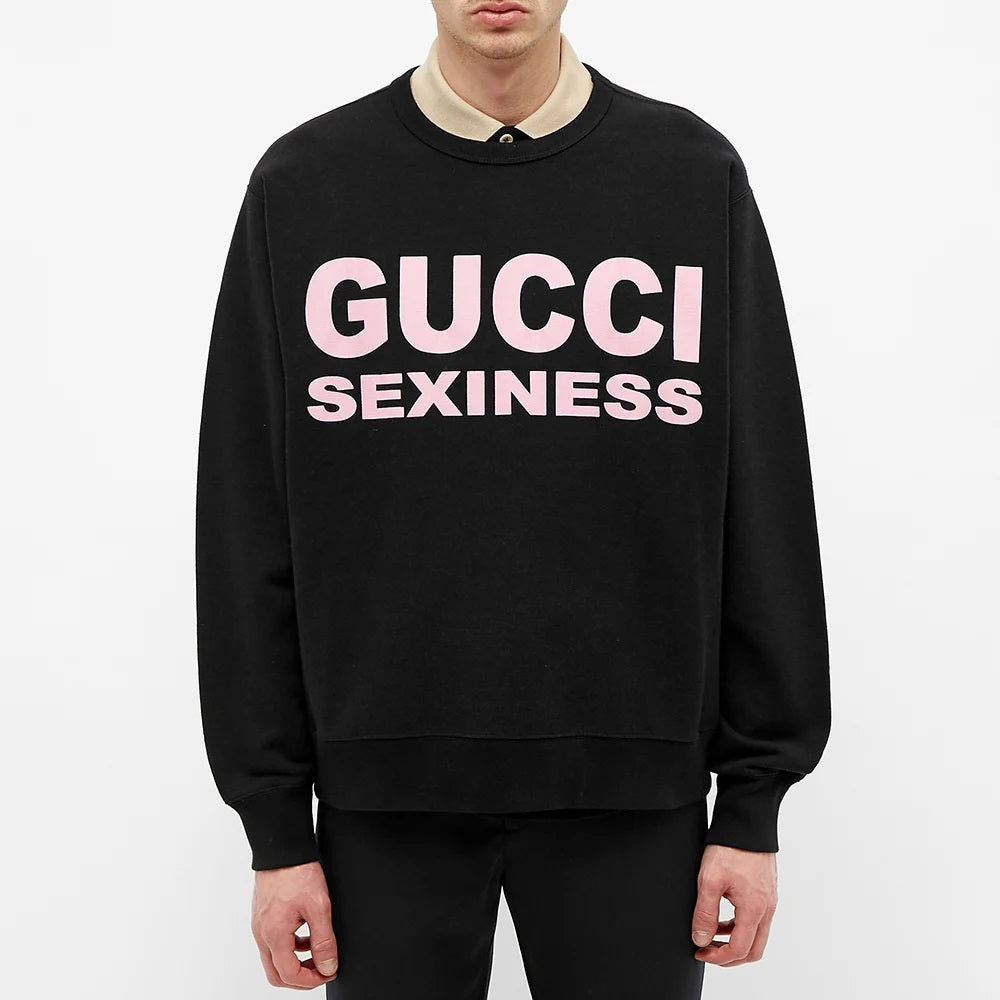 GUC Sexiness Logo Print Black Sweatshirt - Styledistrict
