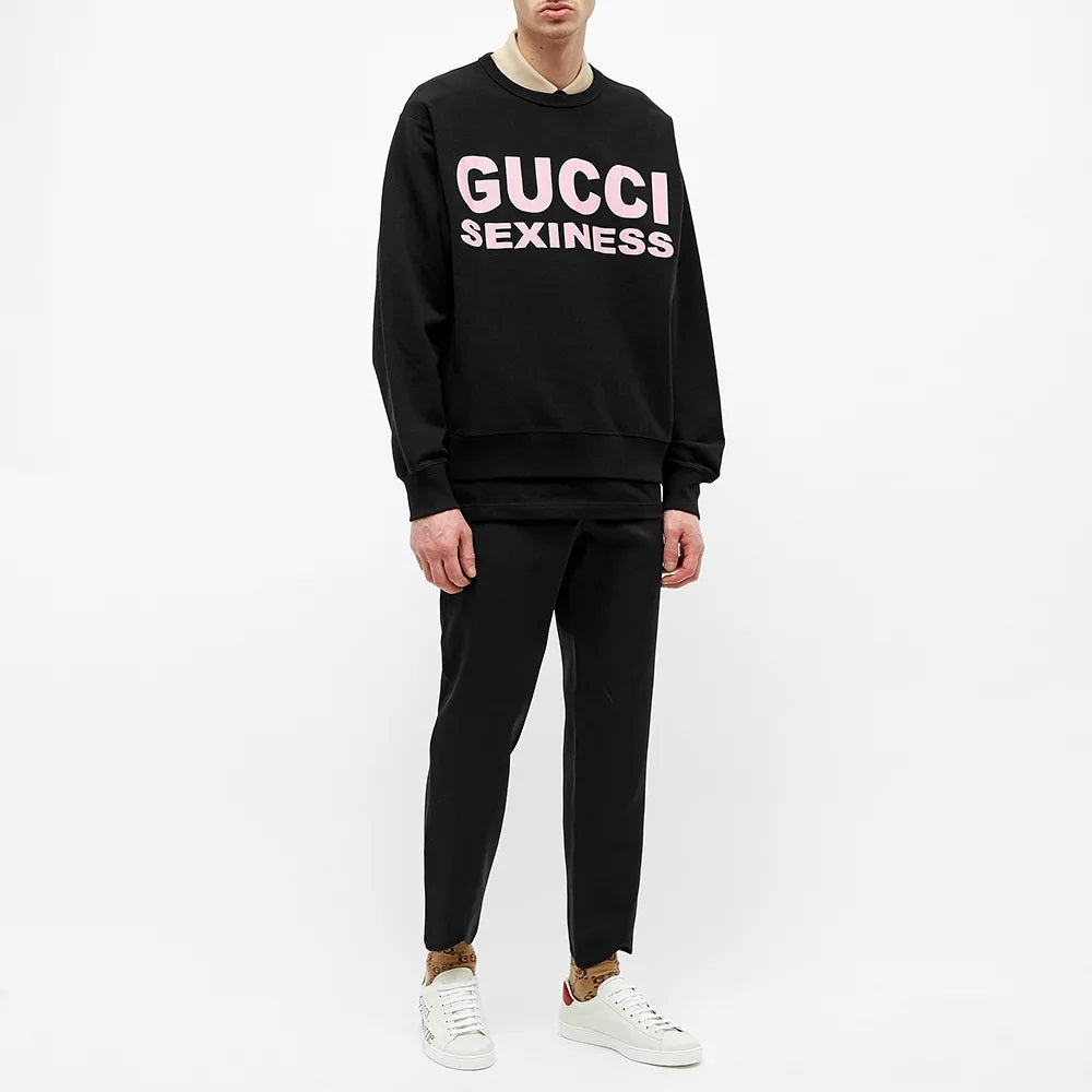 GUC Sexiness Logo Print Black Sweatshirt - Styledistrict