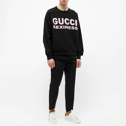 GUC Sexiness Logo Print Black Sweatshirt - Styledistrict