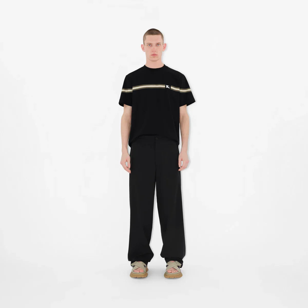 Striped Black Cotton T-shirt