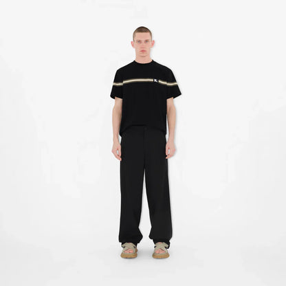 Striped Black Cotton T-shirt
