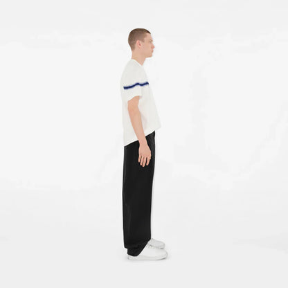 Striped White Cotton T-shirt