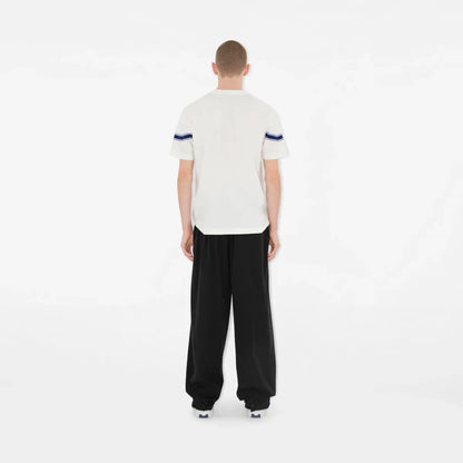 Striped White Cotton T-shirt
