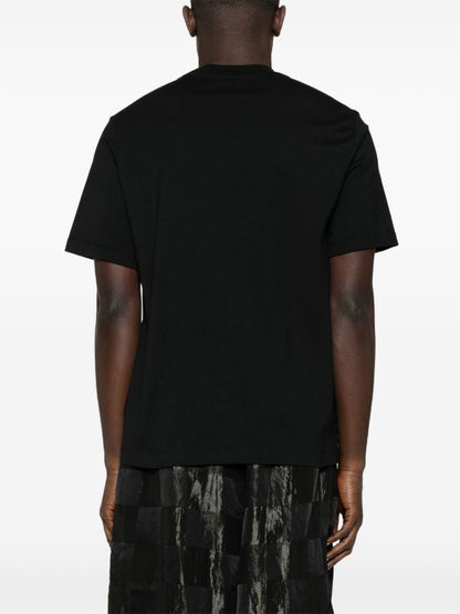 Logo Print Black Cotton T-shirt