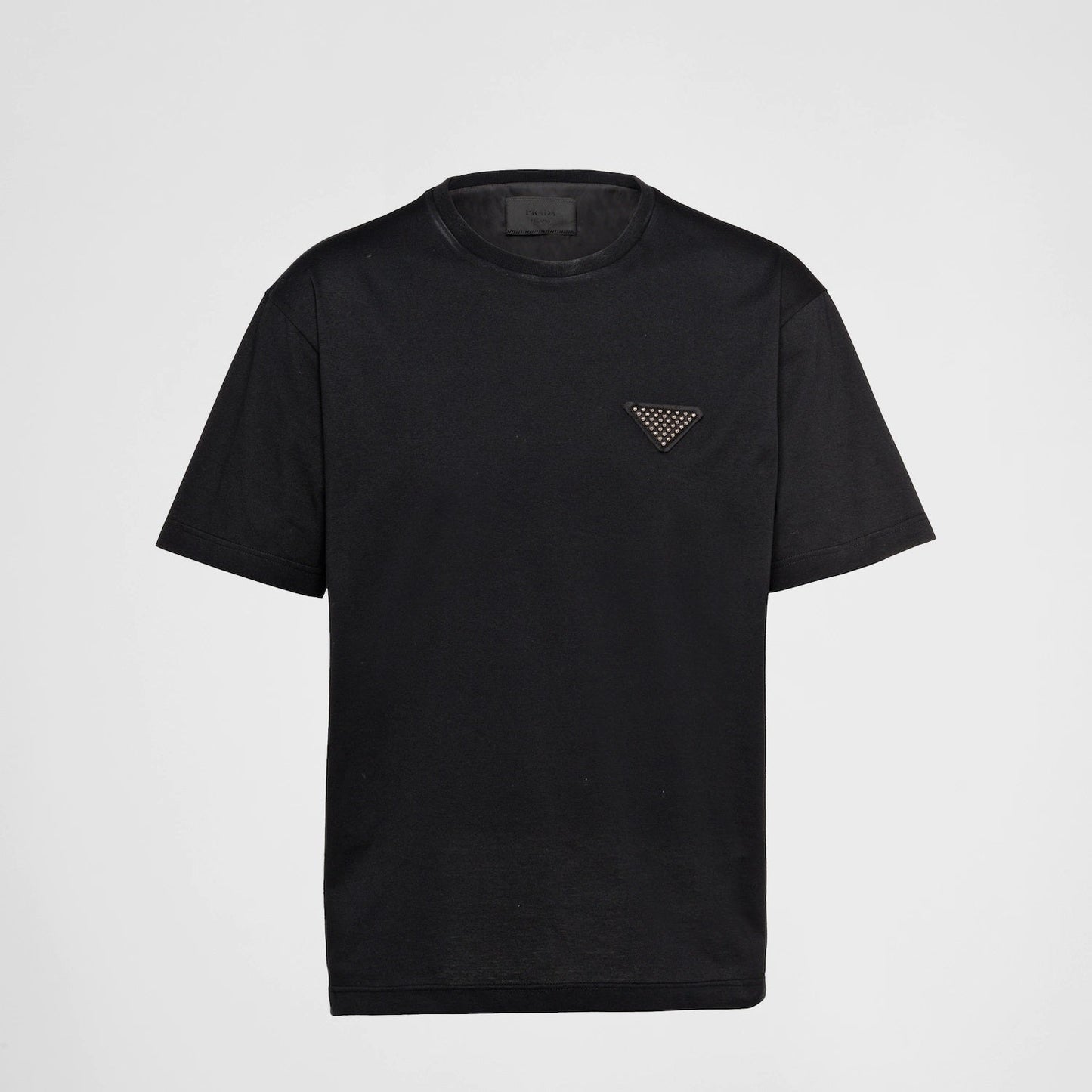 PRD studded-logo Black cotton T-shirt - Styledistrict